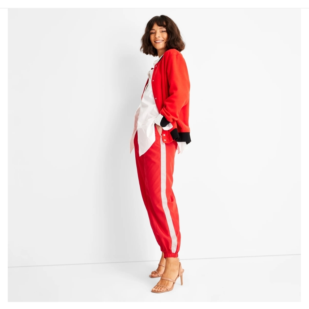 Future Collective x Kahlana Barfield Brown High-Rise Track Pants | Size Small